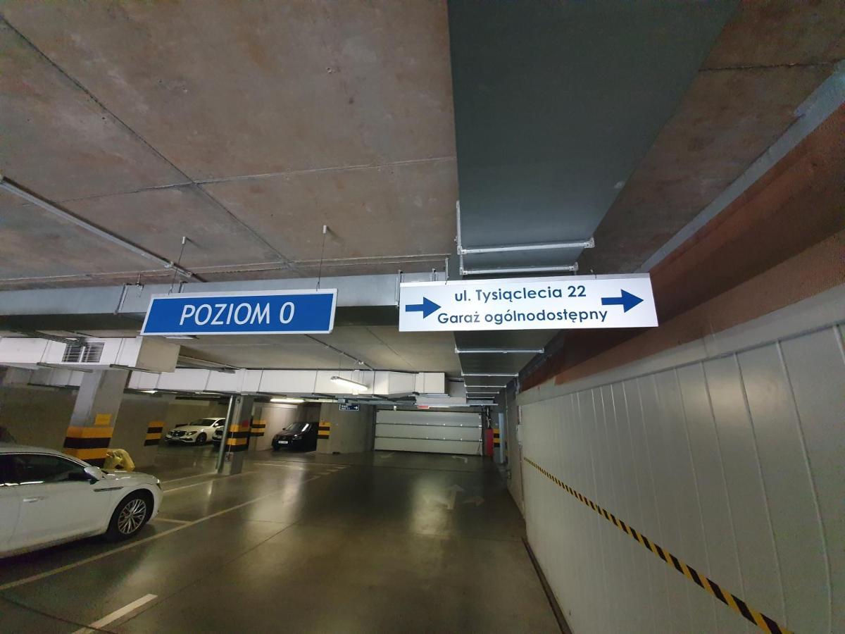 Apartament Wsrod 1000Cy Swiatel - Z Parkingiem W Hali Garazowej- Duzy Balkon Z Lezakami - Piekny Widok Noca Na Panorame Tysiaclecia 卡托维兹 外观 照片